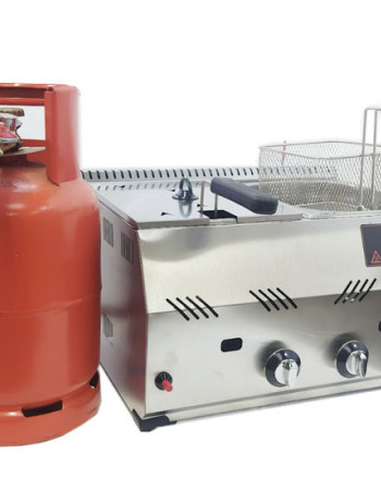 Friggitrice professionale da banco a gas propano in acciaio inox Propano GPL 16 Lt Ce certificata con 3 anni di garanzia Friggitrice professionale da banco a gas propano in acciaio inox Propano GPL 16 Lt Ce certificata con 3 anni di garanzia