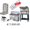 Complete Set pizza kebab shop Cooking Set pizza oven spiral mixer meat knife saladette shawarma machine