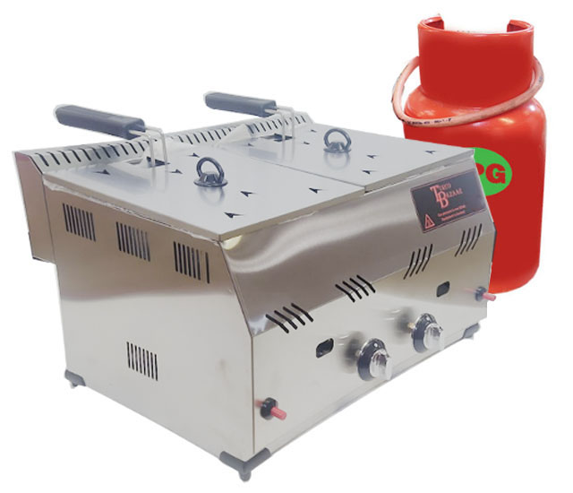 Commercial LPG Gas Fryer 10 Litre Table Top Chips Fryer Countertop
