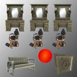 Complete Barber Furniture Set