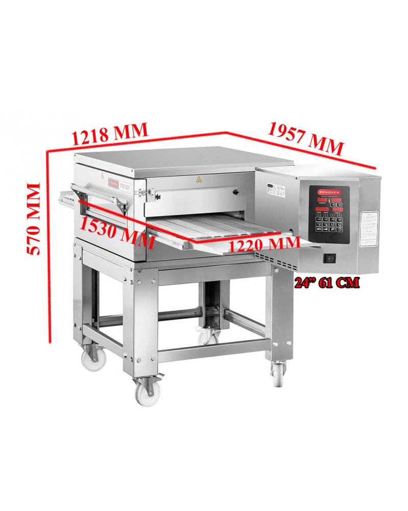 Four à pizza Four à pizza à convoyeur 24 "/ 61 CM ÉLECTRIQUE Four à pizza Four à pizza à convoyeur 24 "/ 61 CM ÉLECTRIQUE