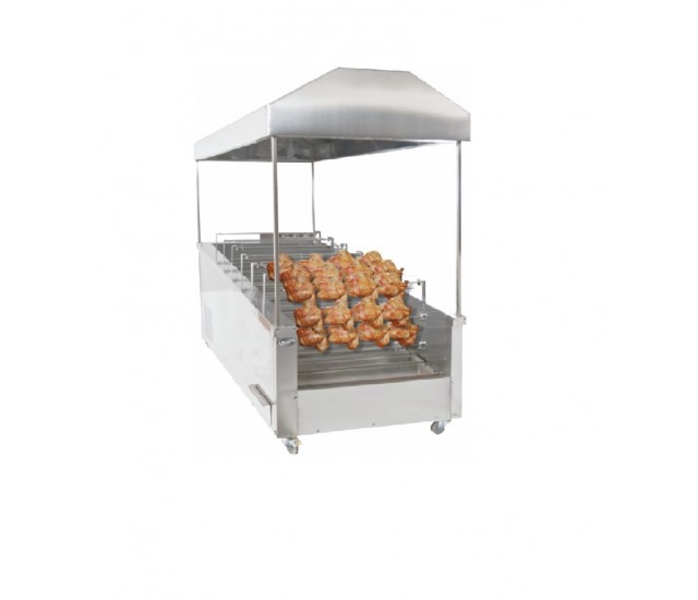 Automatic Chicken Rotisserie 80 Chicken Capacity Works With Charcoal