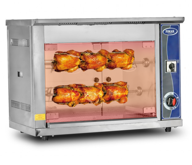 Commercial Chicken Rotisserie Oven 6 Chicken Capacity Single phase