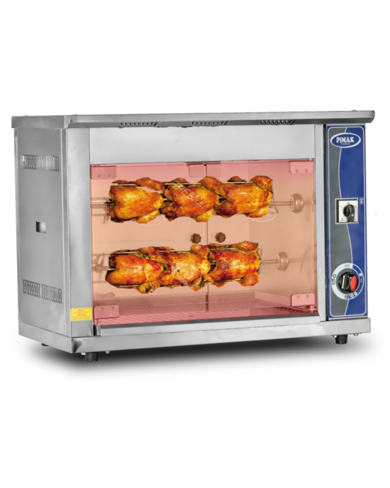 Commercial Chicken Rotisserie Oven 6 Chicken Capacity Single phase