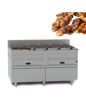 Chicken Wings Automatischer Holzkohlegrill 5 Spieße 2 Schubladen