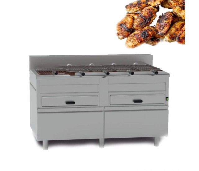 Chicken Wings Automatic Charcoal Grill 5 Skewers 2 Drawers