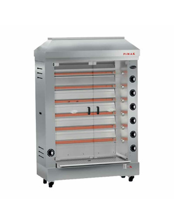Hähnchen-Rotisserie mit 6 Spießen | Gewerblicher Gas-Drehspieß – Kapazität für 36 Hähnchen Hähnchen-Rotisserie mit 6 Spießen | Gewerblicher Gas-Drehspieß – Kapazität für 36 Hähnchen