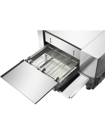 Turco Commercial Conveyor Pizza Oven baking 16 12-inch pizzas per hour