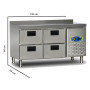 Commercial Fridge 108 Litre Stainless Steel 4 Drawers Catering Refrigerator undercounter Cabinet 70 cm Commercial Fridge 108 Litre Stainless Steel 4 Drawers Catering Refrigerator undercounter Cabinet 70 cm