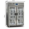 Commercial Fridge 1400 Litre Stainless Steel Double Glass Door Catering Refrigerator Upright Cabinet Commercial Fridge 1400 Litre Stainless Steel Double Glass Door Catering Refrigerator Upright Cabinet