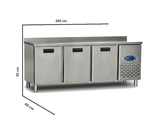 Gewerbekühlschrank 362 Liter Edelstahl 3 Türen Gastronomiekühlschrank Unterbauschrank Serie 600