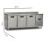 Commercial Counter Fridge 455 Litre Stainless Steel 3 Doors Catering Refrigerator undercounter Cabinet 700 Series