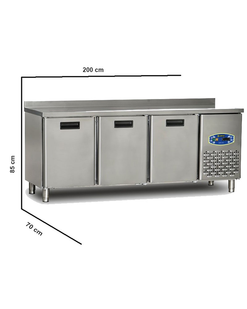 Gewerbekühlschrank 455 Liter Edelstahl 3 Türen Gastronomiekühlschrank Unterbauschrank Serie 700