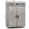 Commercial Static Fridge 1400 Litre Stainless Steel Double Glass Door Catering Refrigerator Upright Cabinet Commercial Static Fridge 1400 Litre Stainless Steel Double Glass Door Catering Refrigerator Upright Cabinet