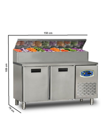 Pizza prep fridge 2 Door Pizza Prep Refrigerator Short Height
