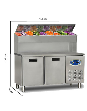Pizza prep fridge 2 Door Pizza Prep Refrigerator Tall Height