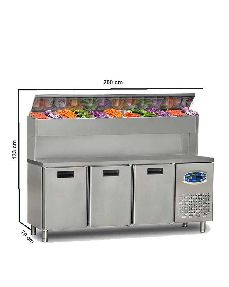 Pizza prep fridge 3 Door Pizza Prep Refrigerator Tall Height