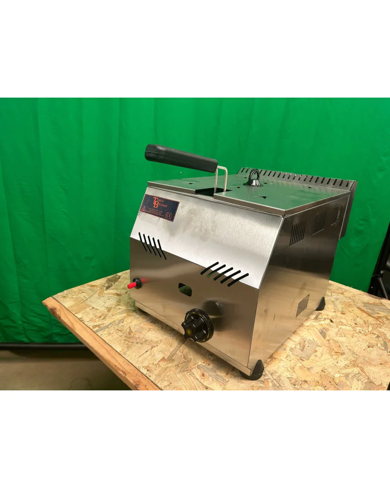 Friggitrice A Gas Professionale In Acciaio Inossidabile - Doppia Vasca, 12L, Ideale Per Ristoranti E Casa