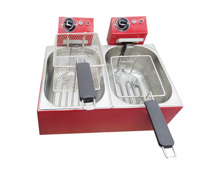 Commercial Electric Chips fryer Tabletop Double Basket Electric