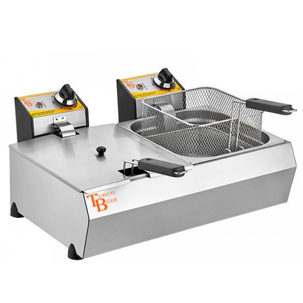 Commercial Electric Chips fryer Tabletop Double Basket Electric