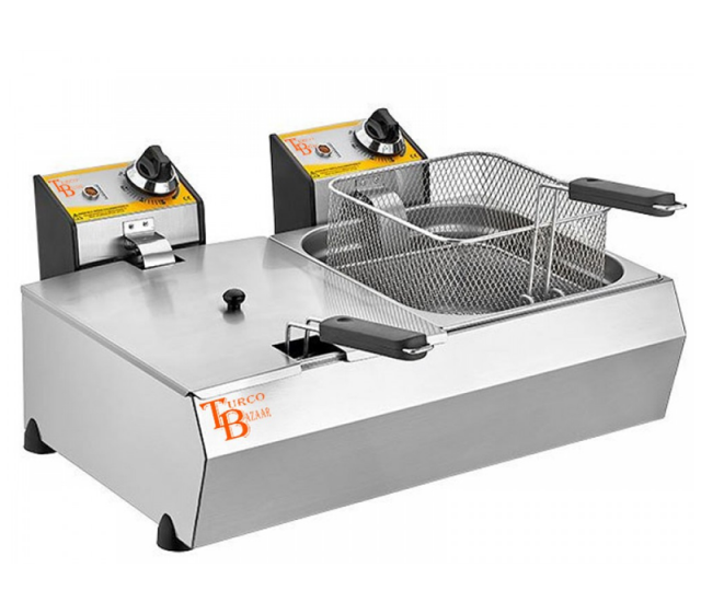 Commercial Electric Chips fryer Tabletop Double Basket Electric