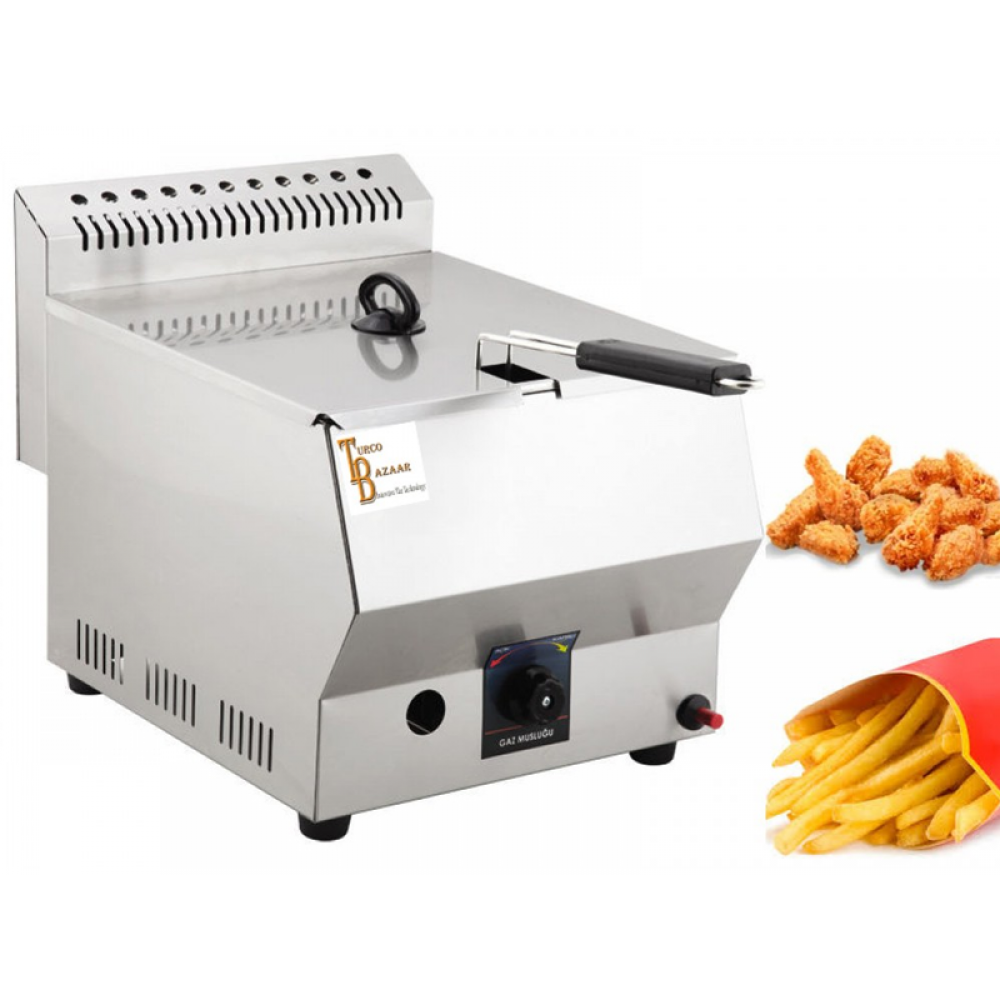 Commercial Lpg Gas Fryer 5 Litre Table Top Chip Fryer With
