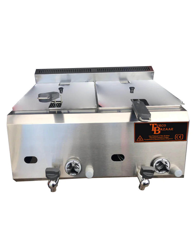 Stainless Steel Propan Gas Commercial Countertop Deep Fryer