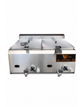 Stainless Steel Propan Gas Commercial Countertop Deep Fryer Propane Lpg 16 Lt Ce Certified With 3 Years Warranty