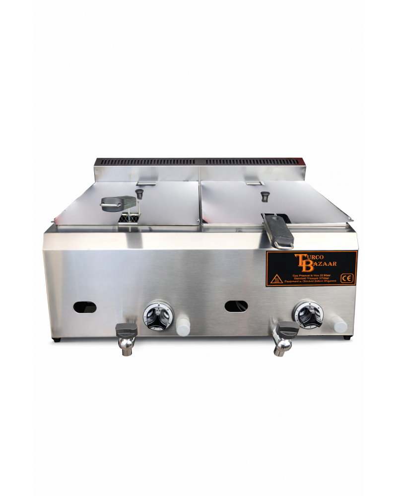 Stainless Steel Propan Gas Commercial Countertop Deep Fryer Propane Lpg 16 Lt Ce Certified With 3 Years Warranty