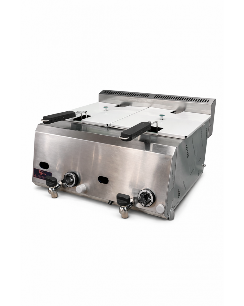 Stainless Steel Propan Gas Commercial Countertop Deep Fryer Propane Lpg 16 Lt Ce Certified With 3 Years Warranty