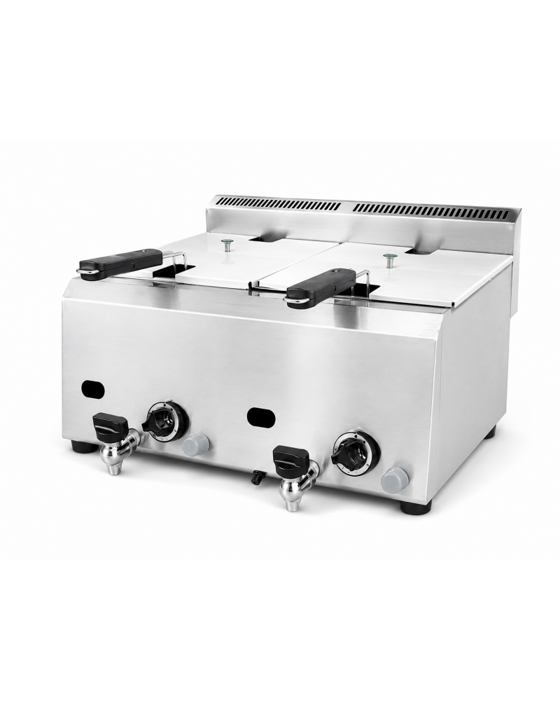 Commercial Countertop Deep Fryer 14kW Propane Lpg Double Tank Double Basket Gas Fryer Commercial Countertop Deep Fryer 14kW Propane Lpg Double Tank Double Basket Gas Fryer