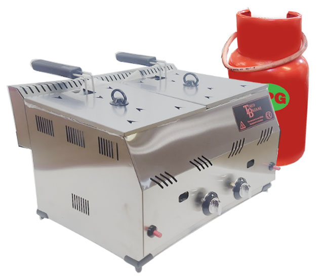 Commercial LPG Gas Fryer 16 Litre Table Top Chips Fryer with flame failure device