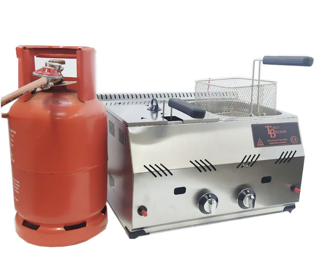 Commercial LPG Gas Fryer 10 Litre Table Top Chips Fryer Countertop