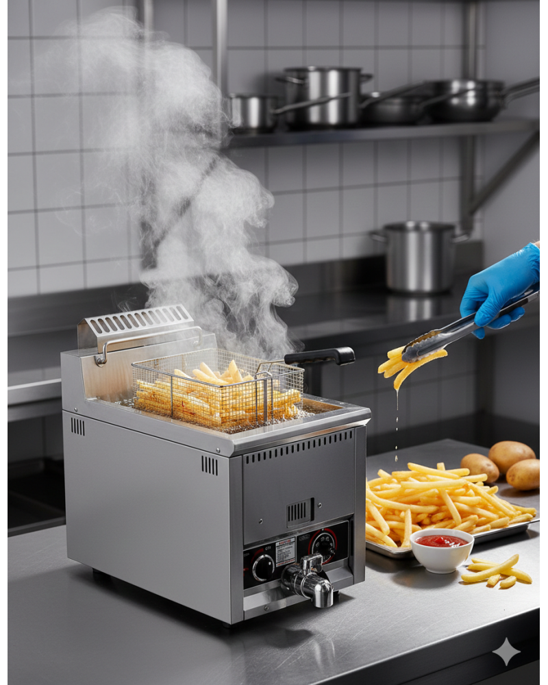 12 litre commercial LPG gas fryer stainless steel single tank deep fryer