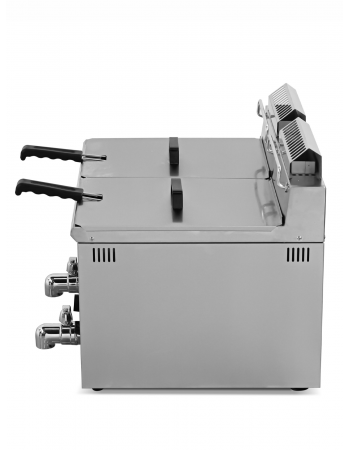 commercial dual tank lpg gas fryer 24 litre stainless steel deep fryer