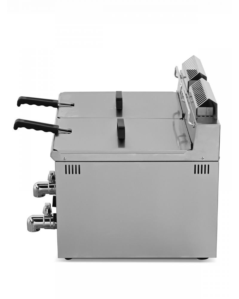 commercial dual tank lpg gas fryer 24 litre stainless steel deep fryer