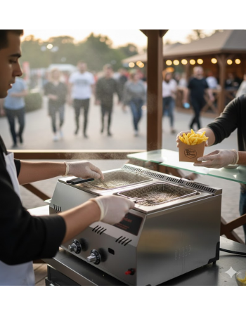 Commercial LPG Gas Fryer 10 Litre Table Top Chips Fryer Countertop Chips Fryer with flame failure device