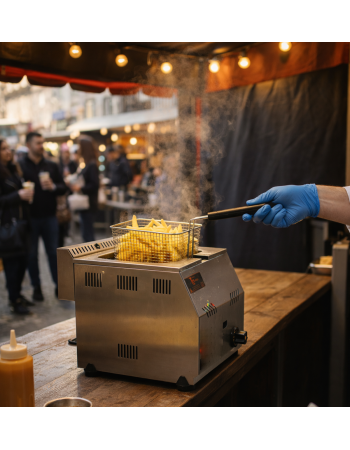 5-Liter Tabletop Propane Gas Fryer with Flame Failure Device – Compact and Reliable for Outdoor Cooking