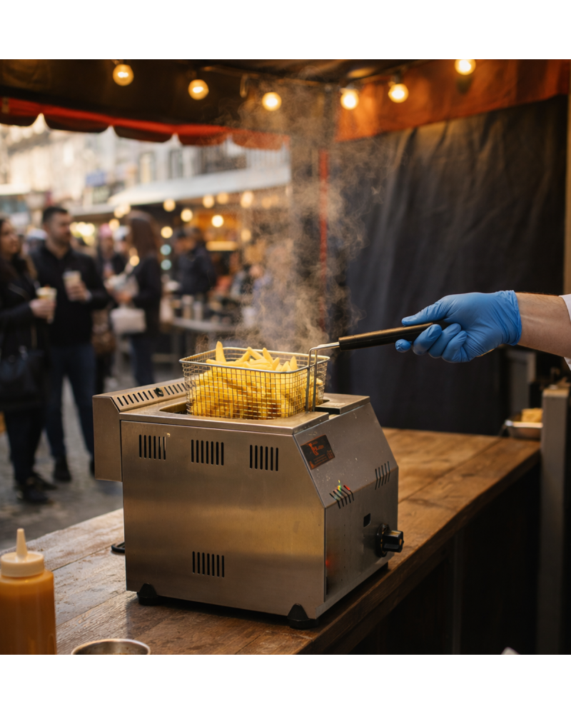 5-Liter Tabletop Propane Gas Fryer with Flame Failure Device – Compact and Reliable for Outdoor Cooking