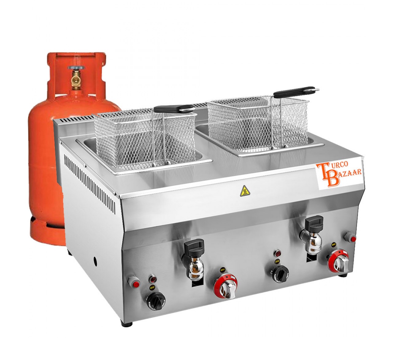 Stainless Steel Propan Gas Commercial Countertop Deep Fryer