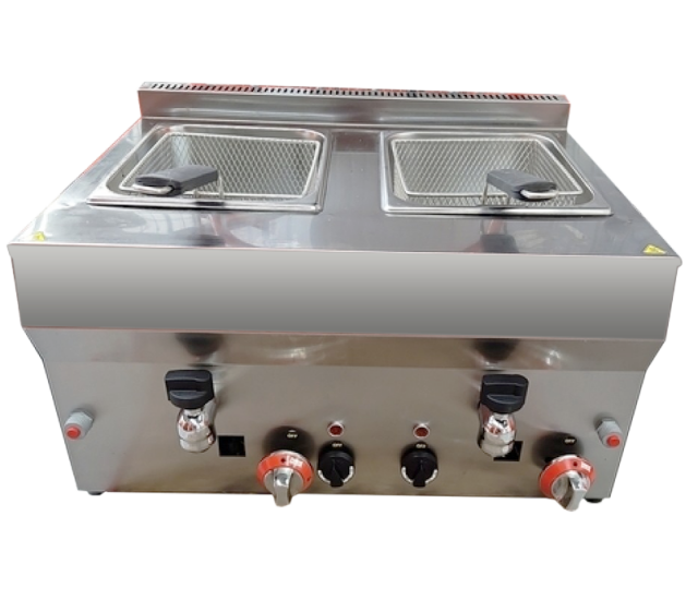 Stainless Steel Propan Gas Commercial Countertop Deep Fryer