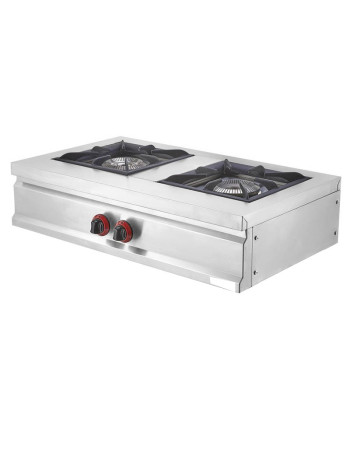 Piastra riscaldante da appoggio a gas a 2 fuochi - Wok da banco commerciale da 44.000 Btu con gambe più corte 2 Cooktop Gas Restaurant Cooker