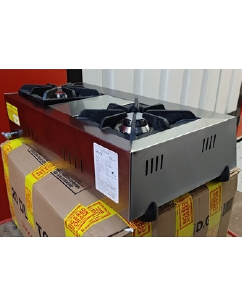 Fornello da tavolo a 2 fuochi a GAS per furgoni da asporto da asporto di ristoranti 2 Burner GAS Boiling Top Table Top Range Cooker For Restaurants Cafe Takeaway Catering Vans