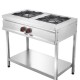 2 Burner Gas Boiler Hob Countertop cooker - 44,000 Btu Commercial Counter Top Range Wok With Taller Legs