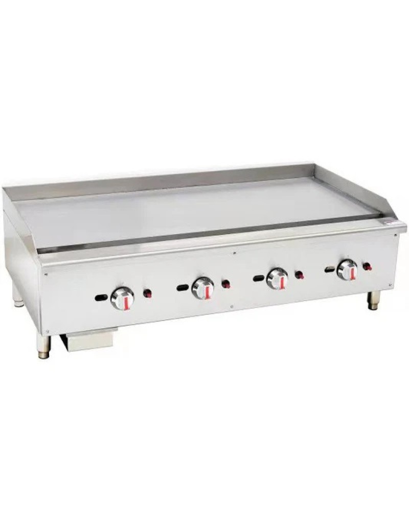 Turcobazaar Commercial Gas Countertop Griddle 4 Burner  – CE Certified, Stainless Steel, LPG / LNG Propane Griddle