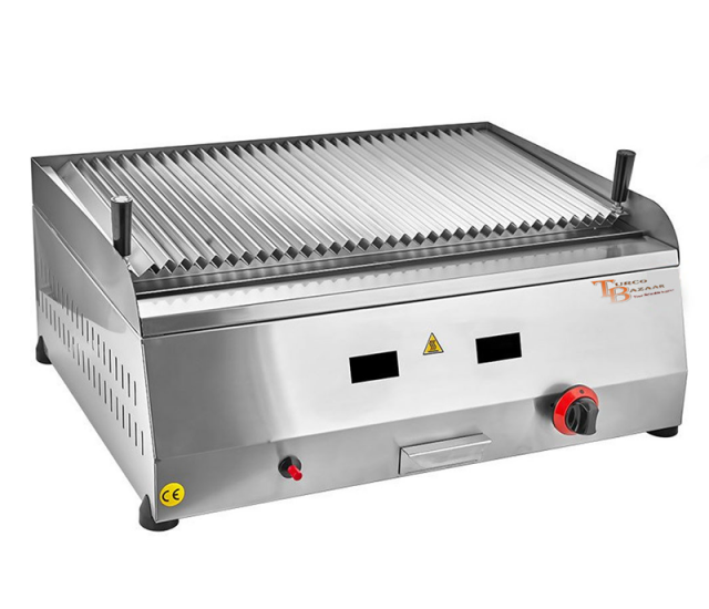 50 Cm 20" inches Lava Stone CHAR GRILL Stainless Steel Griddle For Restaurants Cafes Catering Vans Takeaways