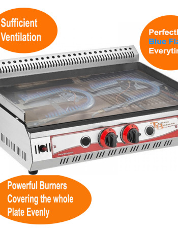 Commercial Table-top Griddle 70 CM GAS Smooth Half Ribbed Surface Hot Plate Griddle Commercial Table-top Griddle 70 CM GAS Smooth Half Ribbed Surface Hot Plate Griddle