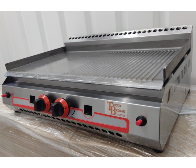 Commercial Table-top Griddle 70 CM GAS Smooth Half Ribbed Surface Hot Plate Griddle