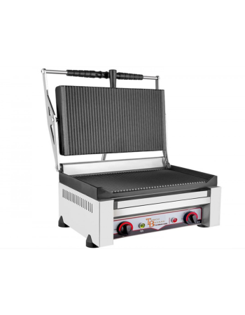 Panini Griddle 50 Cm 20" ELECTRIC Heavy Duty Commercial Panini Contact grill Ribbed