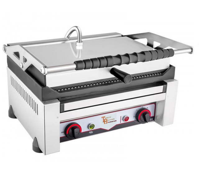 Panini Griddle 50 Cm 20" ELECTRIC Heavy Duty Commercial Panini Contact grill Ribbed